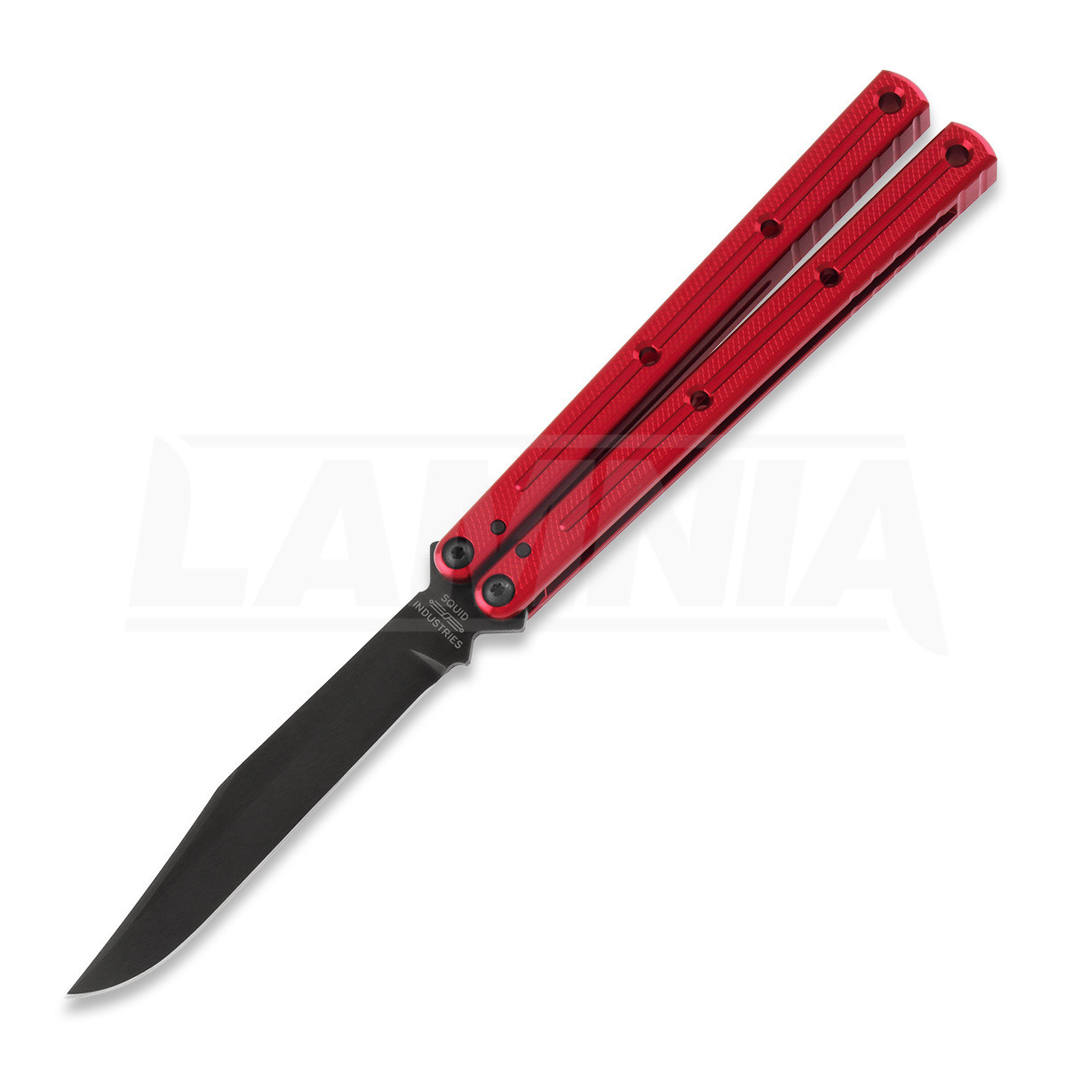 Squid Industries Krake Raken Bowie Inked Red V2.5 バタフライナイフ