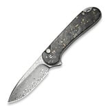 CIVIVI - Button Lock Elementum II Damascus, Gold Shred CF