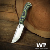 Work Tuff Gear - Nomad Bushcrafter K329, saber, rugged finish, zombie green G10