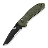 Benchmade - Griptilian, tanto, černá, zelená, vroubkování na čepeli