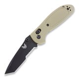 Benchmade - Mini-Griptilian, tanto, černá, sand, vroubkování na čepeli