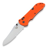 Benchmade - Triage, oranžová, vroubkování na čepeli