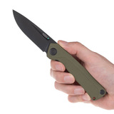 ANV Knives - Z200 DLC Black Plain Edge, olijfgroen