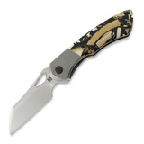 Olamic Cutlery - WhipperSnapper BL Wharncliffe, Light Blast Ti, Mammoth Ivory