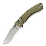 Microtech - Amphibian Stonewash Partial Serrated, Fluted G10 OD Green