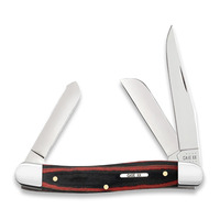 Case Cutlery - Black Red Micarta Smooth Medium Stockman