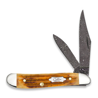 Case Cutlery - Case Cutlery Peanut Damascus, Second Cut Jig Burnt Goldenrod