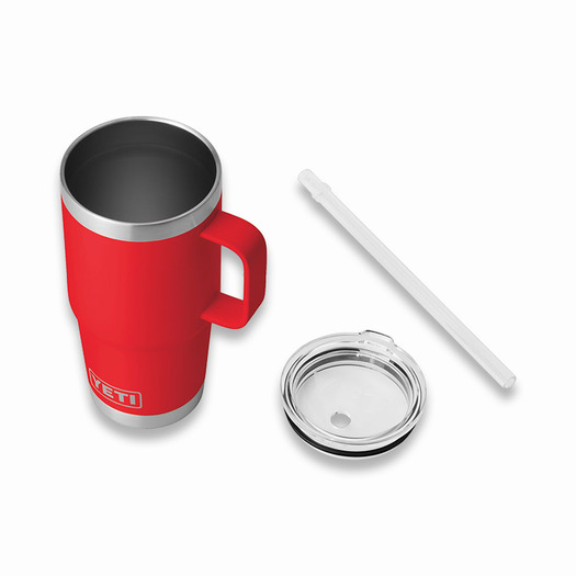 YETI Rambler Straw Mug, resque red