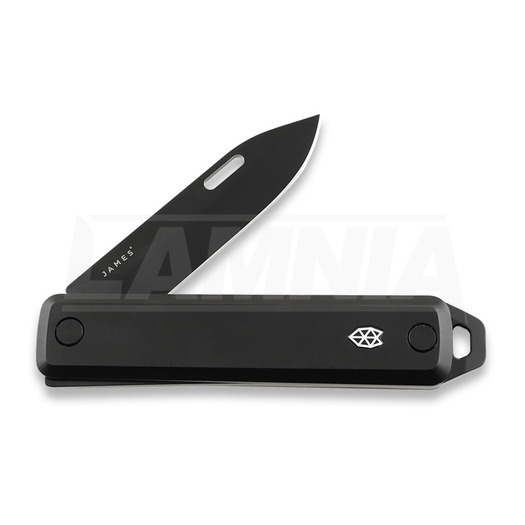 The James Brand The Ellis Slim - Black / Black / Aluminum / Straight foldekniv