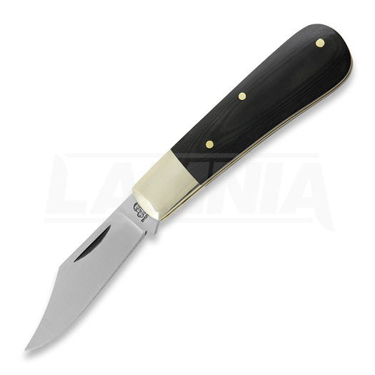 Twisted Assisted T.A. Sheffield Clip Point Barlow, Black Linen Micarta