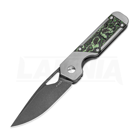 Navaja Kizer Cutlery Mini Militaw S45VN, Titanium/Jungle Wear CF