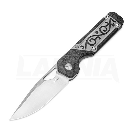 Navaja Kizer Cutlery Mini Militaw S45VN, Patterned Ti/Carbon Fiber