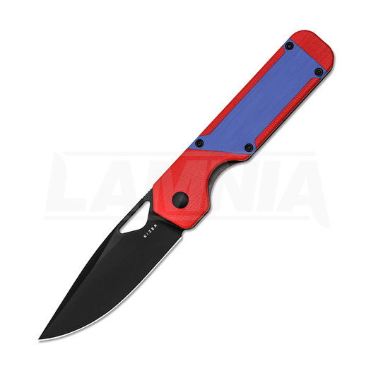 Kizer Cutlery Militaw Nitro-V kääntöveitsi, Red/Blue G-10