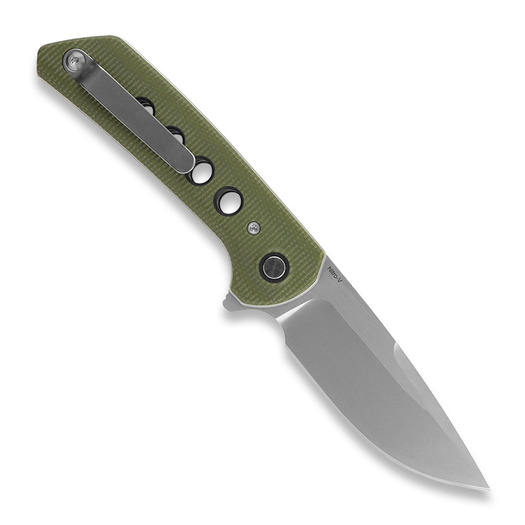 Skladací nôž Reate PL-XF Green Micarta/Black G-10, Stonewash