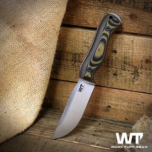 Work Tuff Gear Nomad Bushcrafter K329 칼, saber, satin, stinger yellow G10