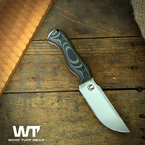 Work Tuff Gear Nomad Bushcrafter K329 kniv, saber, satin, swamp camo