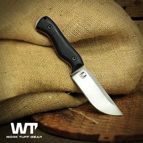 Nóż Work Tuff Gear Nomad Bushcrafter K329, saber, satin, black G10, red liner