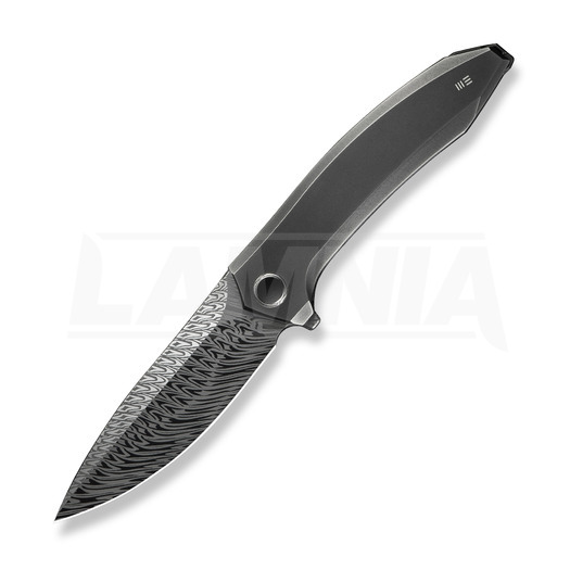 We Knife Acuminal Damasteel, Polished Gray Titanium WE23070-DS1