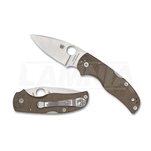 Spyderco Native 5 Brown Canvas Micarta CPM CRU-WEAR 折り畳みナイフ C41MPCW5