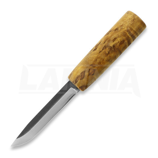 Juha Perttula Village Smith Puukko, curly birch, runes