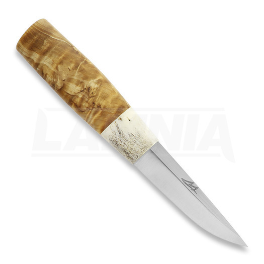 ML Custom Knives Magnacut Puukko, stabiloitu visa, poronsarvi