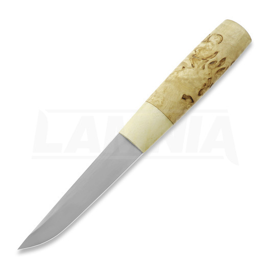 Cuchillo M.M Custom Knives Puukko, Curly birch, deer antler