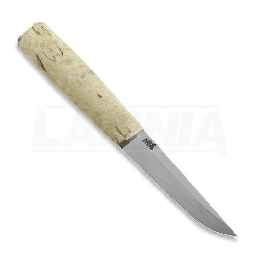 M.M Custom Knives Puukko, Curly birch / nickel silver