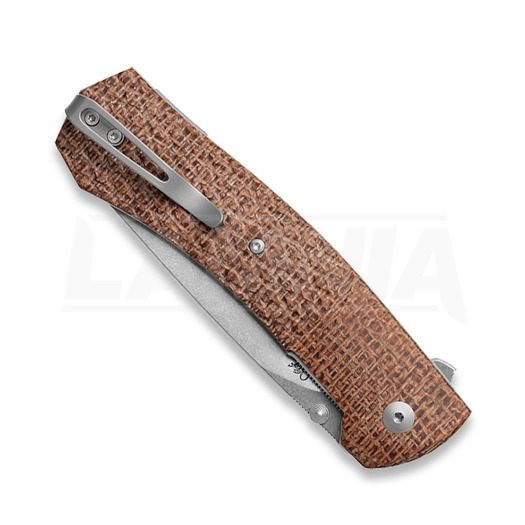 Viper Safe - Stonewashed - Burlap Canvas Micarta 折り畳みナイフ V6016IM3D