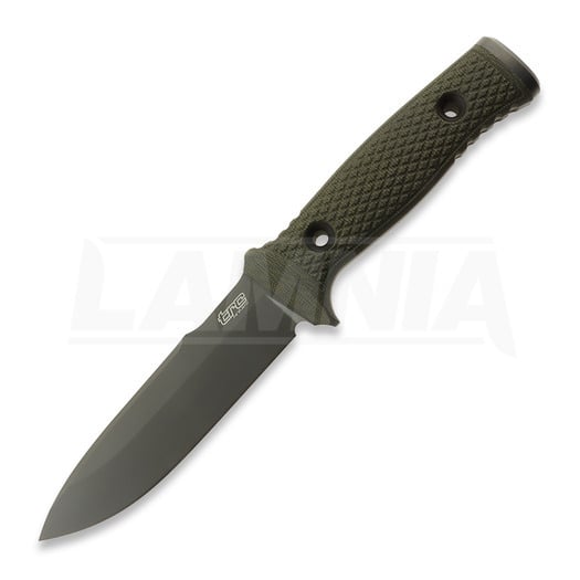 TRC Knives Mille Cuori Grey DLC, OD Green Micarta