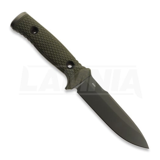 TRC Knives Mille Cuori Grey DLC, OD Green Micarta