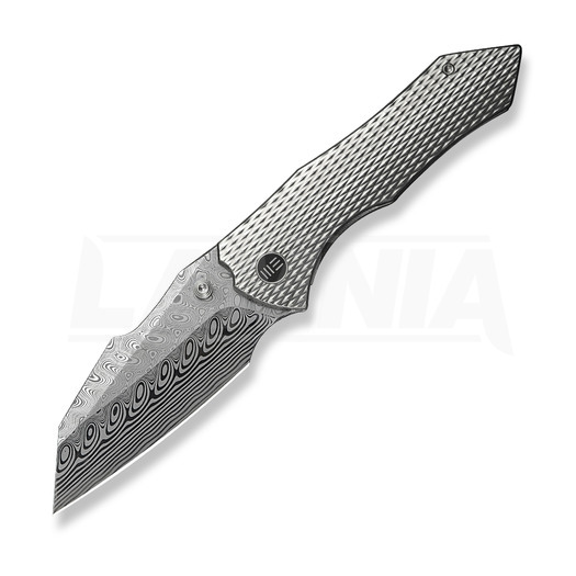 We Knife High-Fin XL Damasteel vouwmes, Satin Polished Ti WE24010-DS1