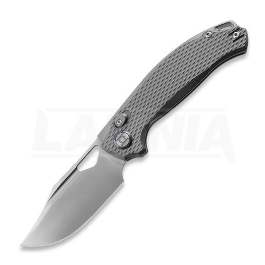 Kunwu Knives Django XL - Diamond Texture Ti - Satin foldekniv