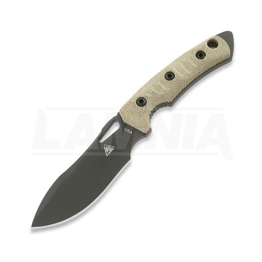 Cuțit Fobos Knives Tier1-Mini, Micarta Natural - Black Liner, PVD