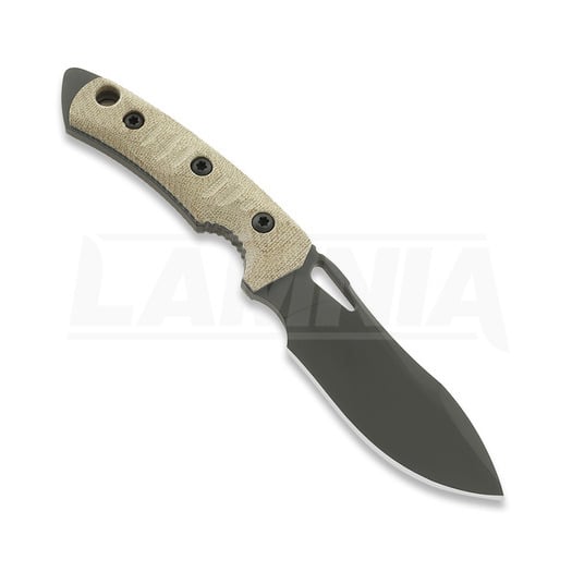 Cuțit Fobos Knives Tier1-Mini, Micarta Natural - Black Liner, PVD