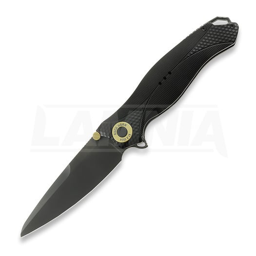 KARBON Buck Horn Aluminum Black kääntöveitsi