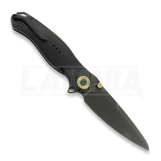 KARBON Buck Horn Aluminum Black kääntöveitsi