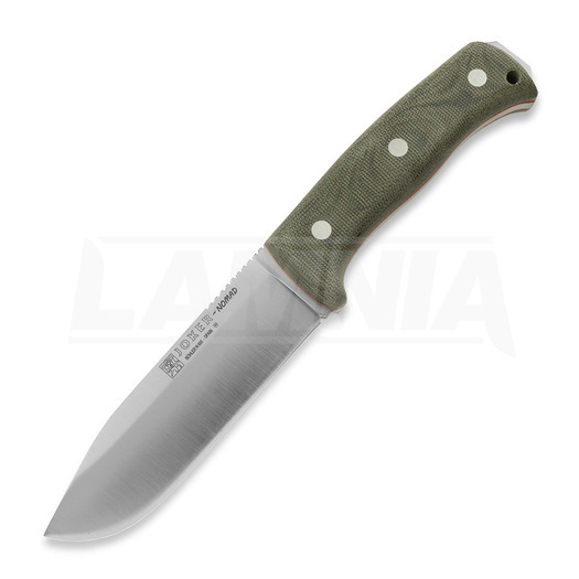 Joker Nomad Kydex bushcraft knife, Green Canvas Micarta, Firesteel