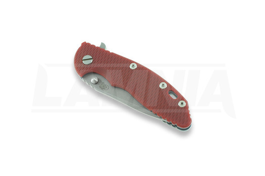 Hinderer XM-18 3,5" Spanto foldekniv, maroon/Ti battle blue