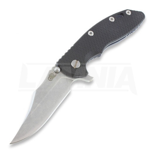 Hinderer XM-18 3,5" bowie foldekniv, black/Ti battle blue