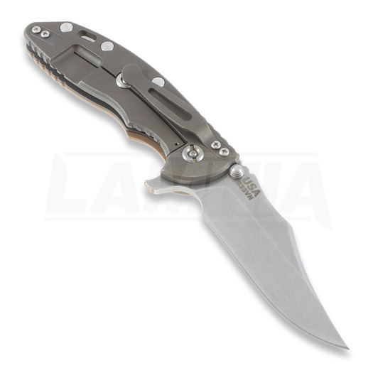 Hinderer XM-18 3,5" bowie vouwmes, tan/Ti battle bronze