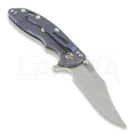 Πτυσσόμενο μαχαίρι Hinderer XM-18 3,5" bowie, grey/Ti battle blue