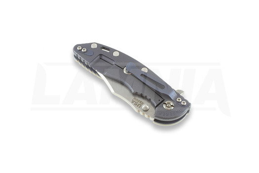 มีดพับ Hinderer XM-18 3,5" bowie, grey/Ti battle blue