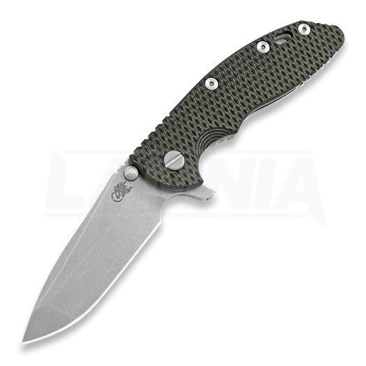 Nóż składany Hinderer XM-18 3.5 Gen5 Spanto, stonewashed, od green/black