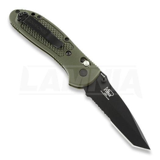 Briceag Benchmade Griptilian, tanto, negru, verde, zimţat 553SBKOD