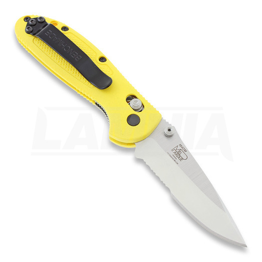 Benchmade Mini-Griptilian folding knife, stud, yellow, combo edge 556S-YEL