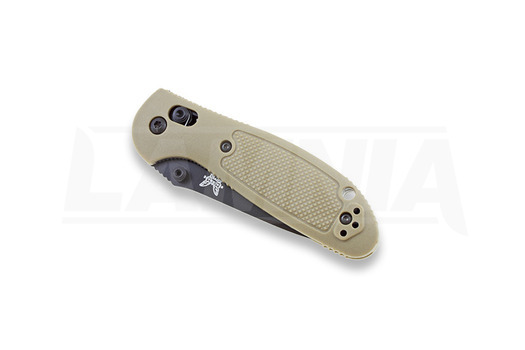 Benchmade Mini-Griptilian 折り畳みナイフ, tanto, 黒, sand, 鋸歯状 557SBKSN