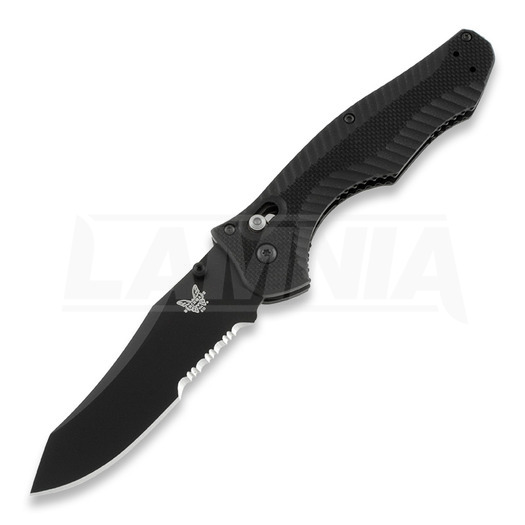 Benchmade Contego 折り畳みナイフ, 黒, 鋸歯状 810SBK