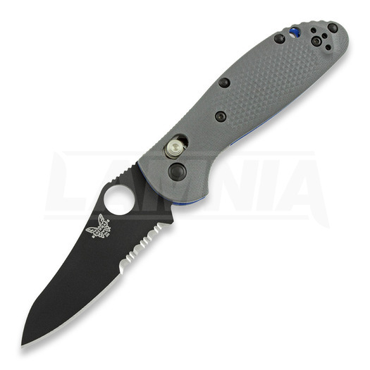 Benchmade Mini-Griptilian G10 折り畳みナイフ, 空隙, 黒, 鋸歯状 555SBK-1