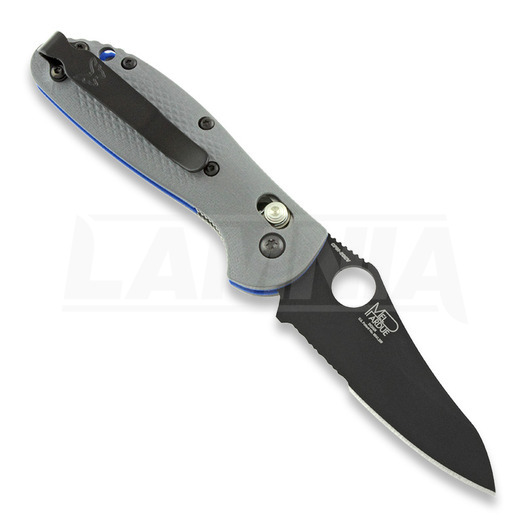 Skladací nôž Benchmade Mini-Griptilian G10, otvor, čierna, zúbkovaný 555SBK-1