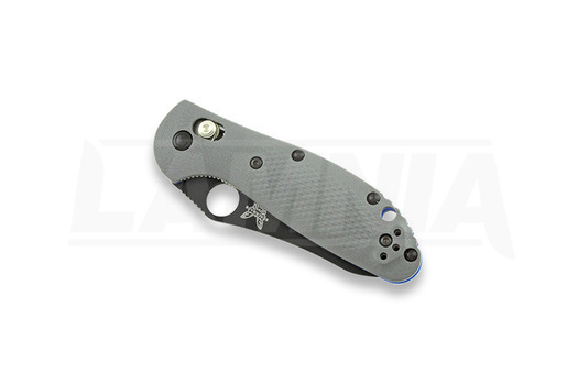 Nóż składany Benchmade Mini-Griptilian G10, otwór, czarny, ząbkowane 555SBK-1